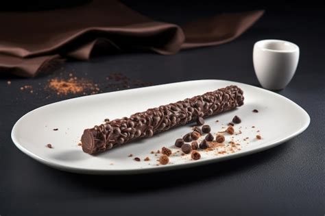 Premium Ai Image Chocolate Dessert On White Plate