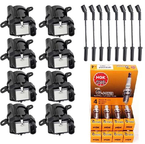 Hikaru Parts 8pcs Ignition Coils And Spark Plugs With Wireset Compatible With Buick