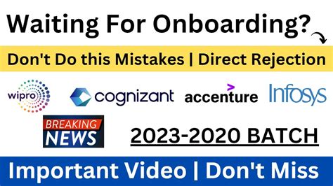 Waiting For Wipro Infosys Etc Onboarding Don T Do This Mistakes