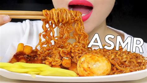 Asmr Nuclear Fire Noodles Rice Cakes Rabokki Youtube