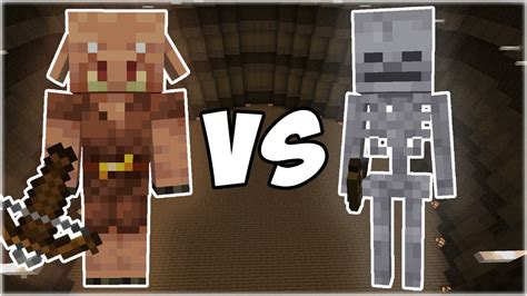 Piglin Vs Skeleton Minecraft Mob Battle Youtube