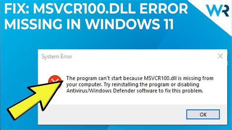 How To Fix Msvcr110 Dll Missing Errors In Windows 11 YouTube