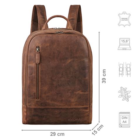 Phillip Leder Rucksack Mit Laptopfach Zoll Stilord