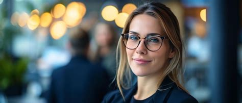 Premium Photo A Modern Office Scene A Professional Woman In Glasses