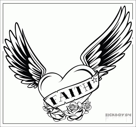 Heart With Wings Coloring Pages - Coloring Home