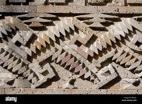 Mitla, Oaxaca, Mexico. Zapotec Geometric Designs and Symbols Decorate ...