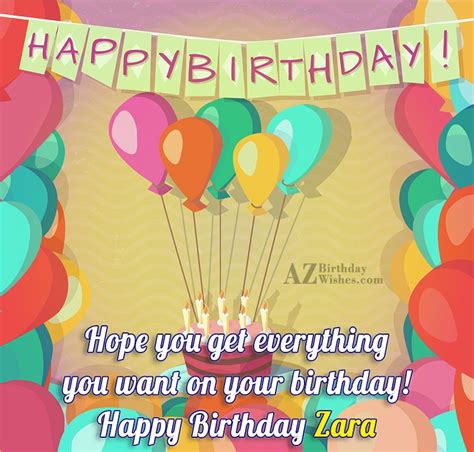 Happy Birthday Zara - AZBirthdayWishes.com