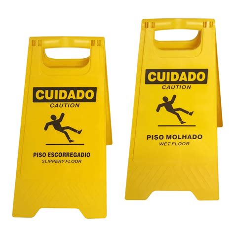 Plastcor Cavalete Duplo X Mm Cuidado Piso Molhado Amarelo Texcon