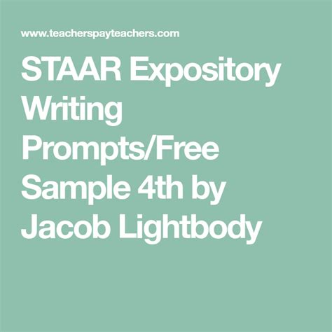 Staar Expository Writing Promptsfree Sample 4th By Jacob Lightbody