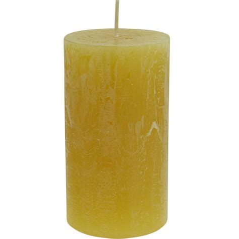 Floristik Fr Bougies Pilier Bougies Color Es Rustiques Jaune Mm