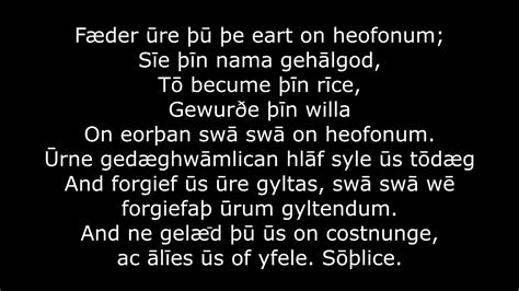 The Old English Lord S Prayer Fæder Ure Pater Noster Youtube