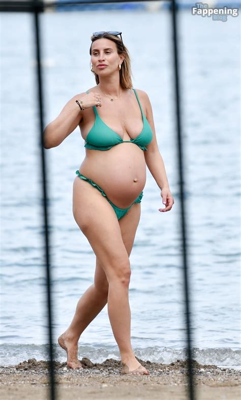 Ferne Mccann Flaunts Her Blossoming Belly In A Green Bikini Photos