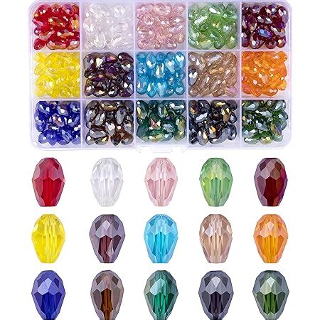 Pcs Crystal Teardrop Glass Beads For Jewellery Making X Mm Faceted