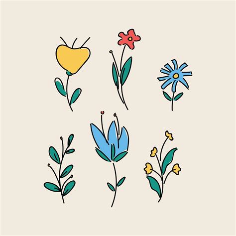 Wild Flowers Vector Collection Herbs Herbaceous Flowering Plants