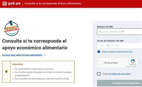 Bono Alimentario De Soles Link Para Saber Si Eres Beneficiario Y