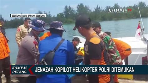 Tim SAR Temukan Jenazah Kopilot Helikopter Polri Yang Jatuh Di Belitung