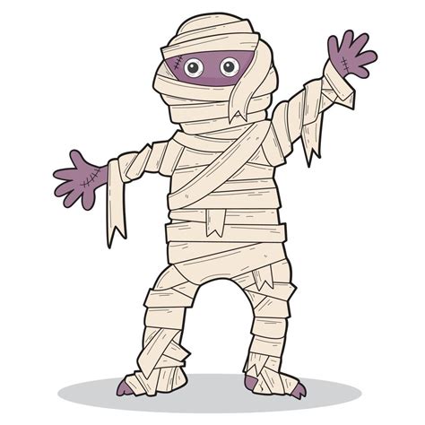 Mummy Halloween Cartoon Character Vector Art At Vecteezy