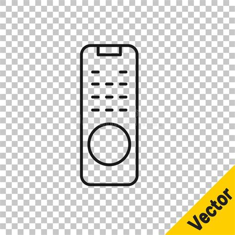 Black Line Remote Control Icon Isolated On Transparent Background