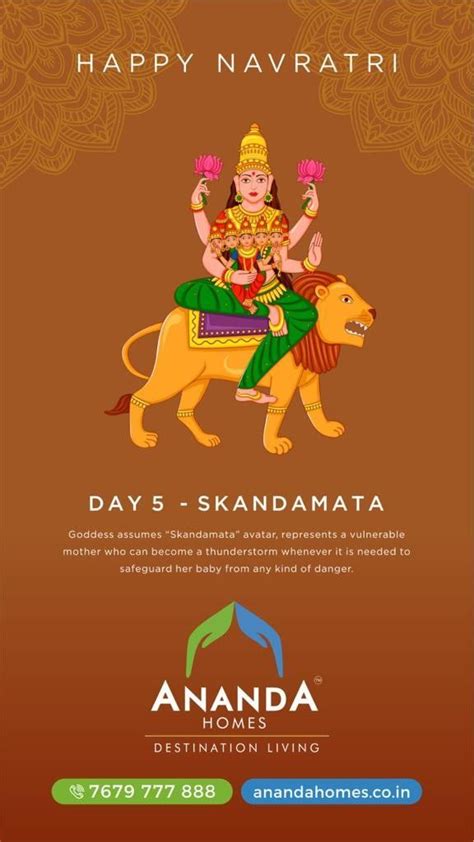 Happy Navratri Day 5 Skandamata Happy Navratri Navratri Day 5