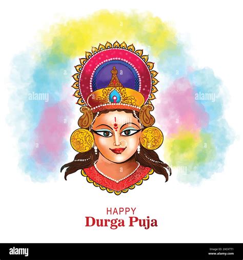 Happy Durga Puja India Festival Holiday Card Illustration Background Stock Vector Image And Art