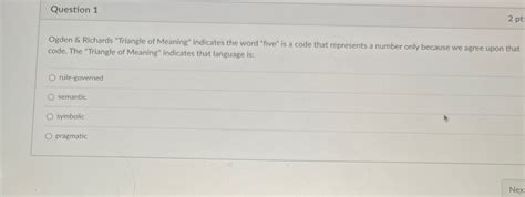 Solved Question 1ogden And Richards Triangle Of Meaning