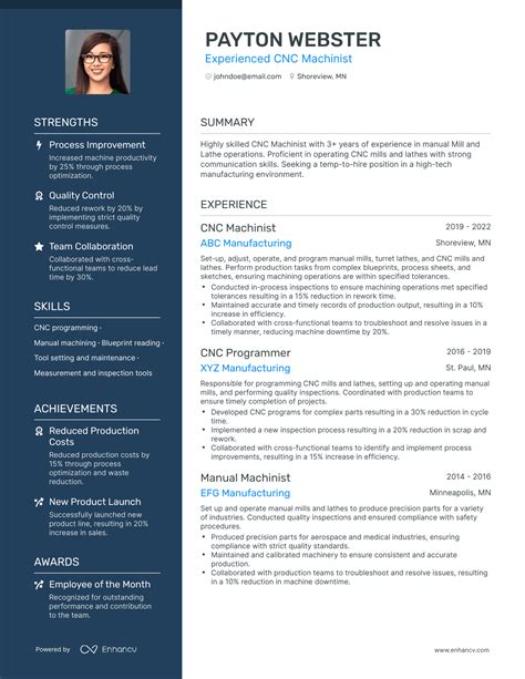 5 Cnc Machinist Resume Examples And Guide For 2024