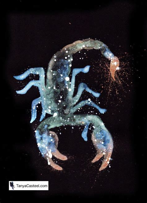 Scorpion Original Metallic Watercolor Painting Etsy