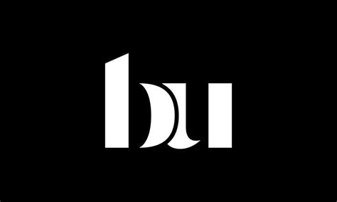 Initial Letter Bu Logo Design In Black Background Pro Vector