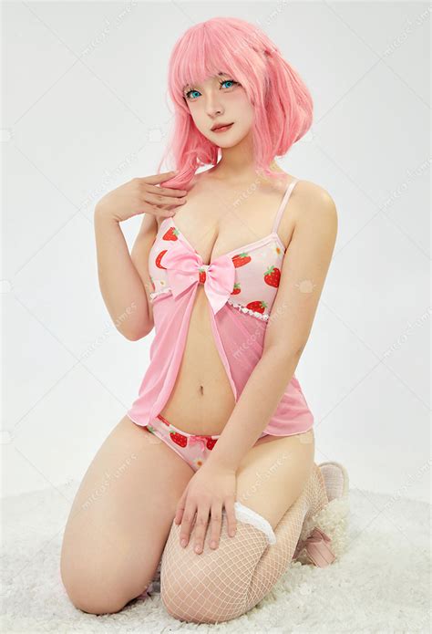 Women Costume Strawberry Daisy Pattern With Bowknot Sexy Lingerie Set Mesh Top And Brief Top