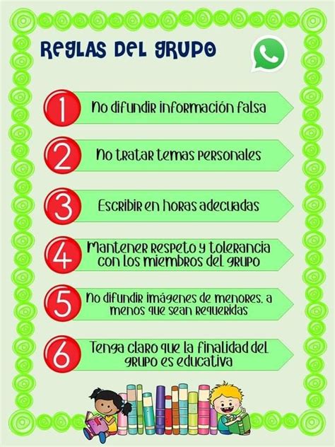 Reglas Para Grupos De Whatsapp En 2020 Actividades De Aprendizaje Hot