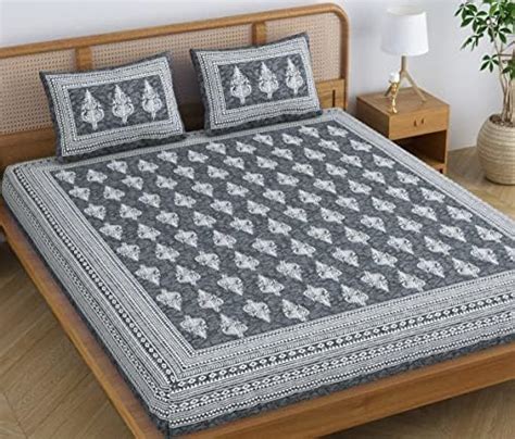 Sheetkart Elephant Mandala Tc Cotton Double King Size Bedsheet