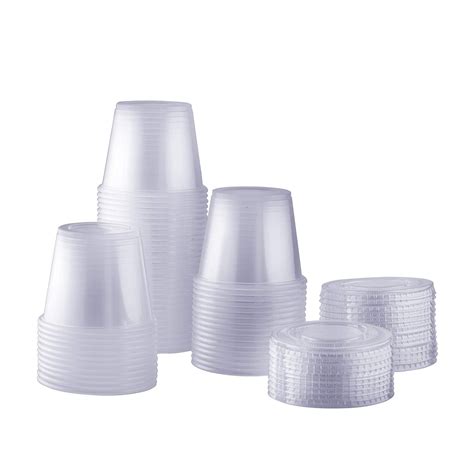 Oz Plastic Disposable Portion Cups With Lids Souffle Cups Condiment