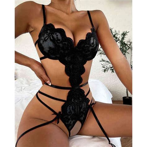 Talla Grande Sling Kant Open Kruis Lingerie Sexy 18 Volwassen Ondergoed