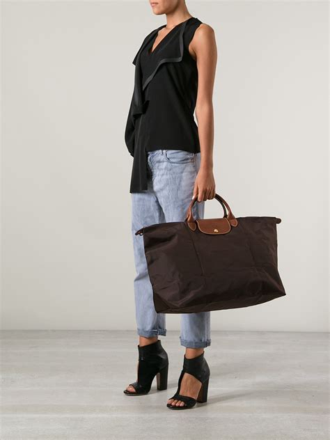 Longchamp Le Pliage Tote Bag In Brown Lyst