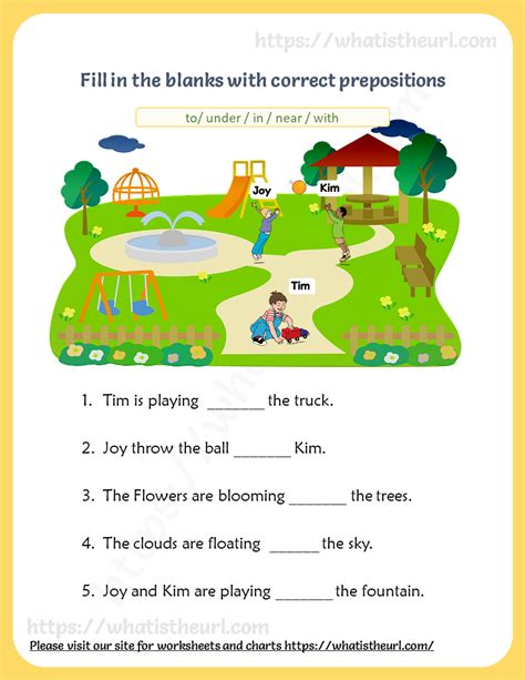 Prepositions Visual Vocabulary Worksheet Your Home Teacher