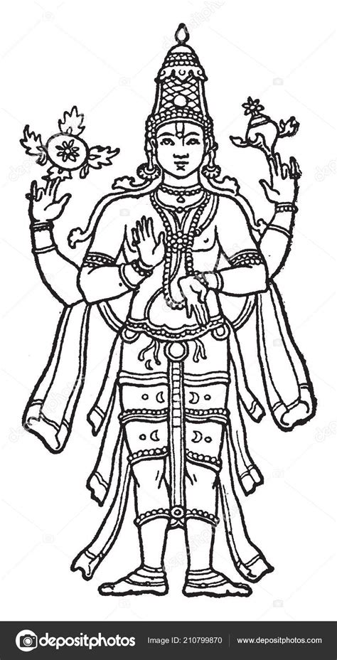 Image Form Lord Vishnu Called Name Him Narayan Lord Narayana Stock ...