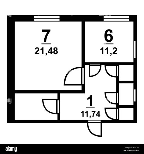 House floor plan architectural Black and White Stock Photos & Images ...