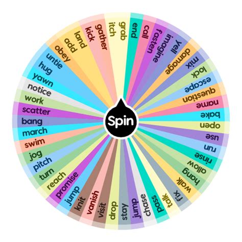 Verbs Spin The Wheel Random Picker