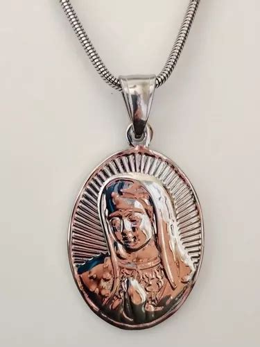 Medalla Virgen De Guadalupe Extra Grande Acero Inoxidable MercadoLibre