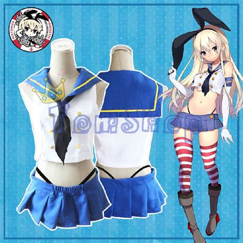 Kantai Shimakaze Cosplay Girls Uniforms Full Set Women Halloween