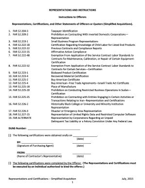 Fillable Online Oamp Od Nih REPRESENTATIONS AND INSTRUCTIONS