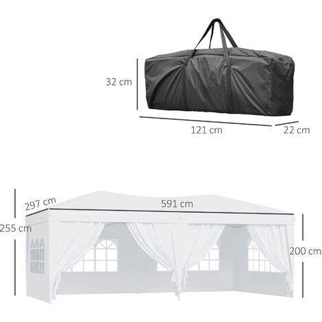 Outsunny Gazebo Pieghevole Da Giardino Esterno Con Pannelli X M