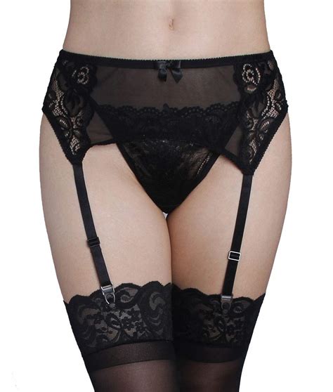 Buy Lace Garter Belt Set Sexy Black Sock Suspenders For Women Lingerie