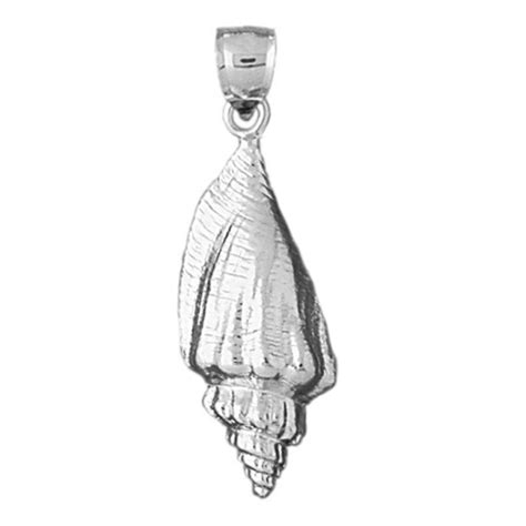 925 Sterling Silver Conch Shell Marine Mollusk Gastropod Pendant