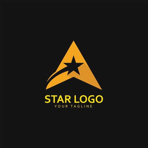 Vetor De Logotipo De Estrela Dourada Fundo Preto Vetor Premium