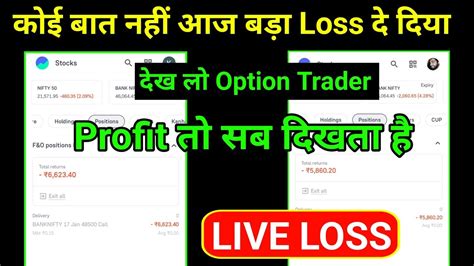 Live Loss In Option Trading Options Trading For Beginners Option