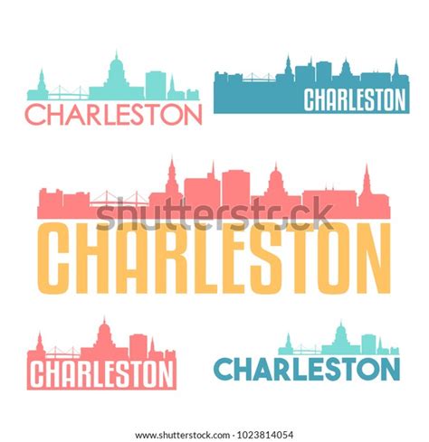 Charleston South Carolina Flat Icon Skyline Stock Vector Royalty Free