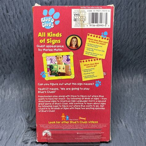 Blues Clues All Kinds Of Signs Vhs Nick Grelly Usa