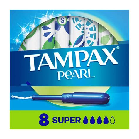 Tampones Tampax Pearl Flujo Abundante 8 piezas | Soriana