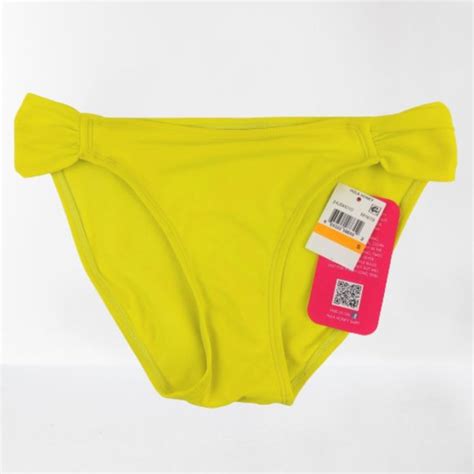 Hula Honey Swim Hula Honey S Neon Yellow Side Tab Hipster Bikini